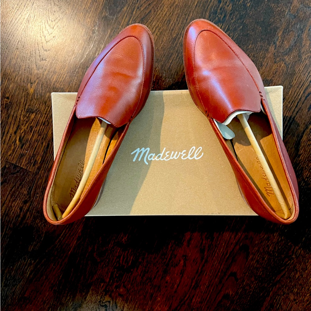 NIB Madewell leather “The Frances Loafer” in burnished mahogany size 8.5